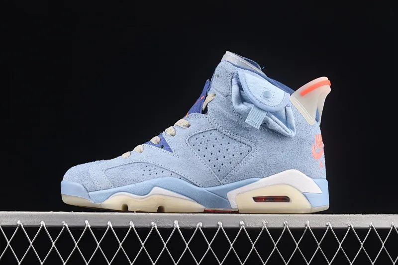 All categories Air Jordan Jordan series basketball shoes Air Jordan 6 Travis Scott x Air Jordan 6 "Cerulean" AJ6 Joe 6 joint sky blue DH0690-400